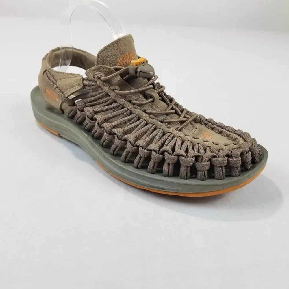 Keen UNEEK Sandals Mens Size 9.5 Brown Olive Woven Cord Water Hiking 1019475